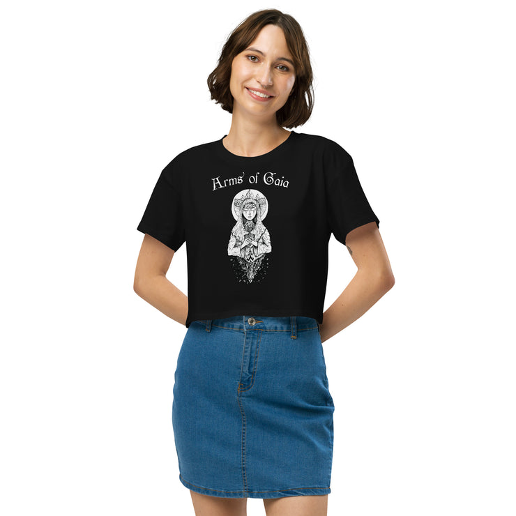 Arms of Gaia Crop Black T-Shirt